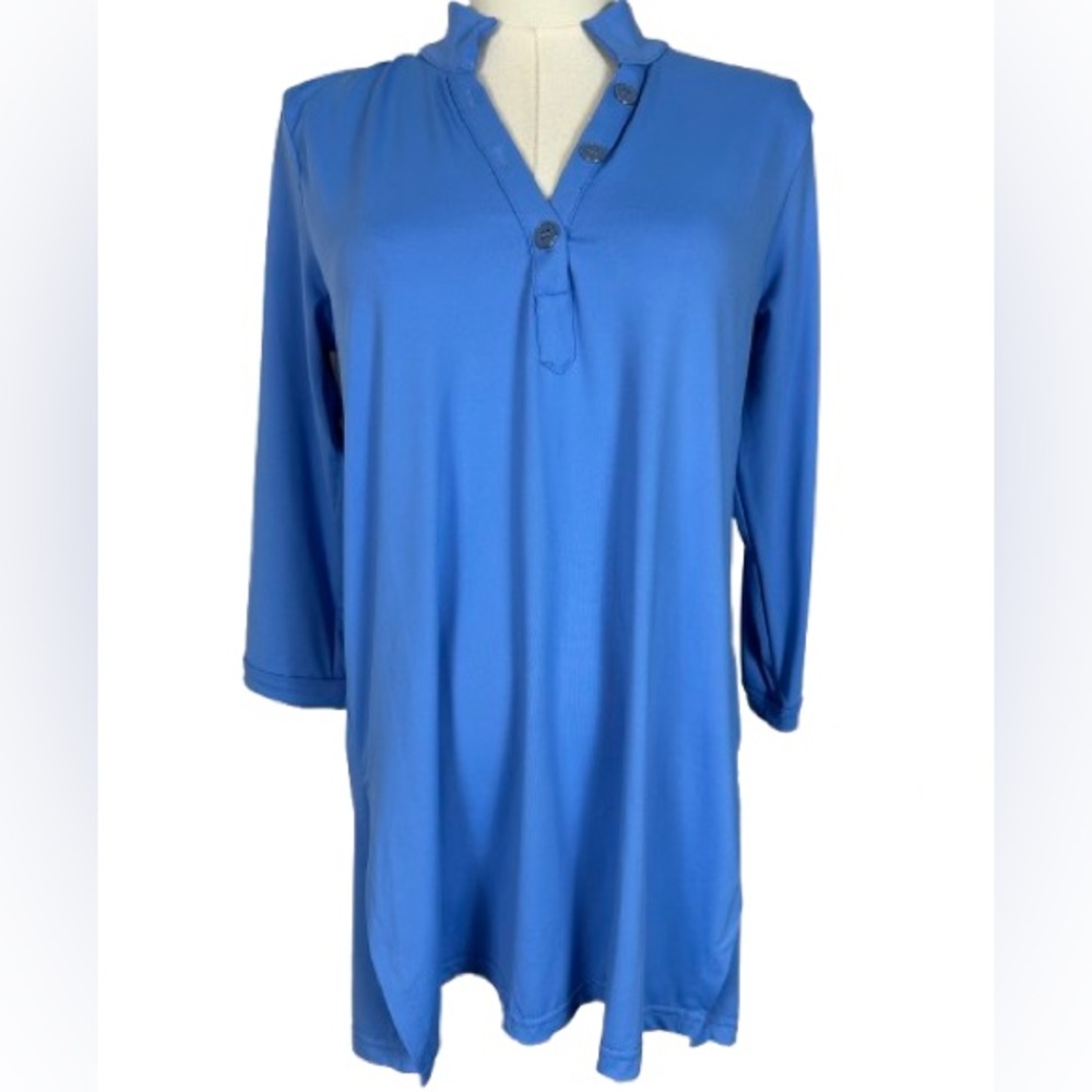 Lulu-B Blue V-Neck Button Tunic
